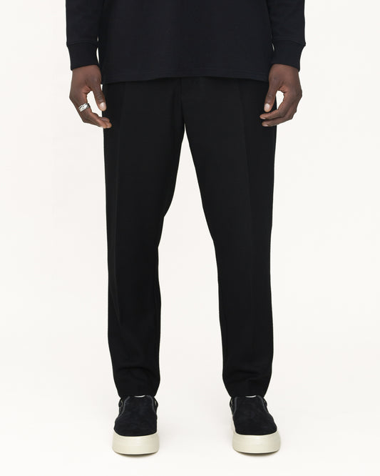 mens trousers, black trousers, front side