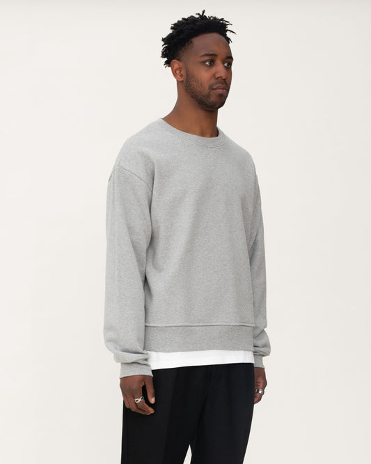 mens designer sweatshirts, mens grey sweatshirt, angle side