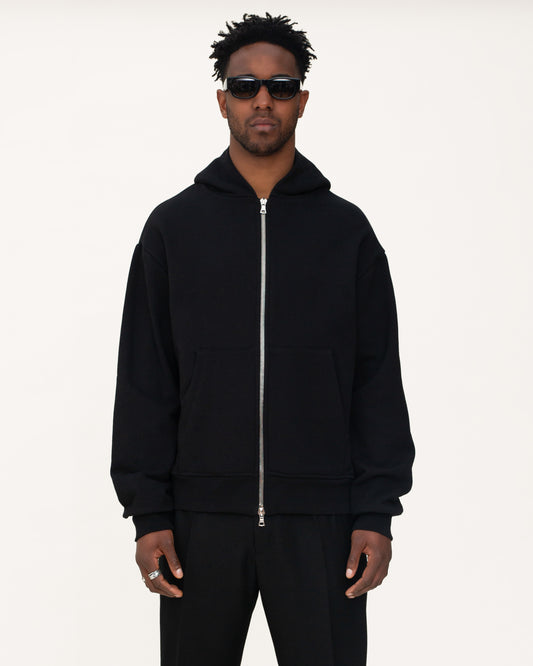 zip up hoodies, black hoodie, mens hoodie, front side