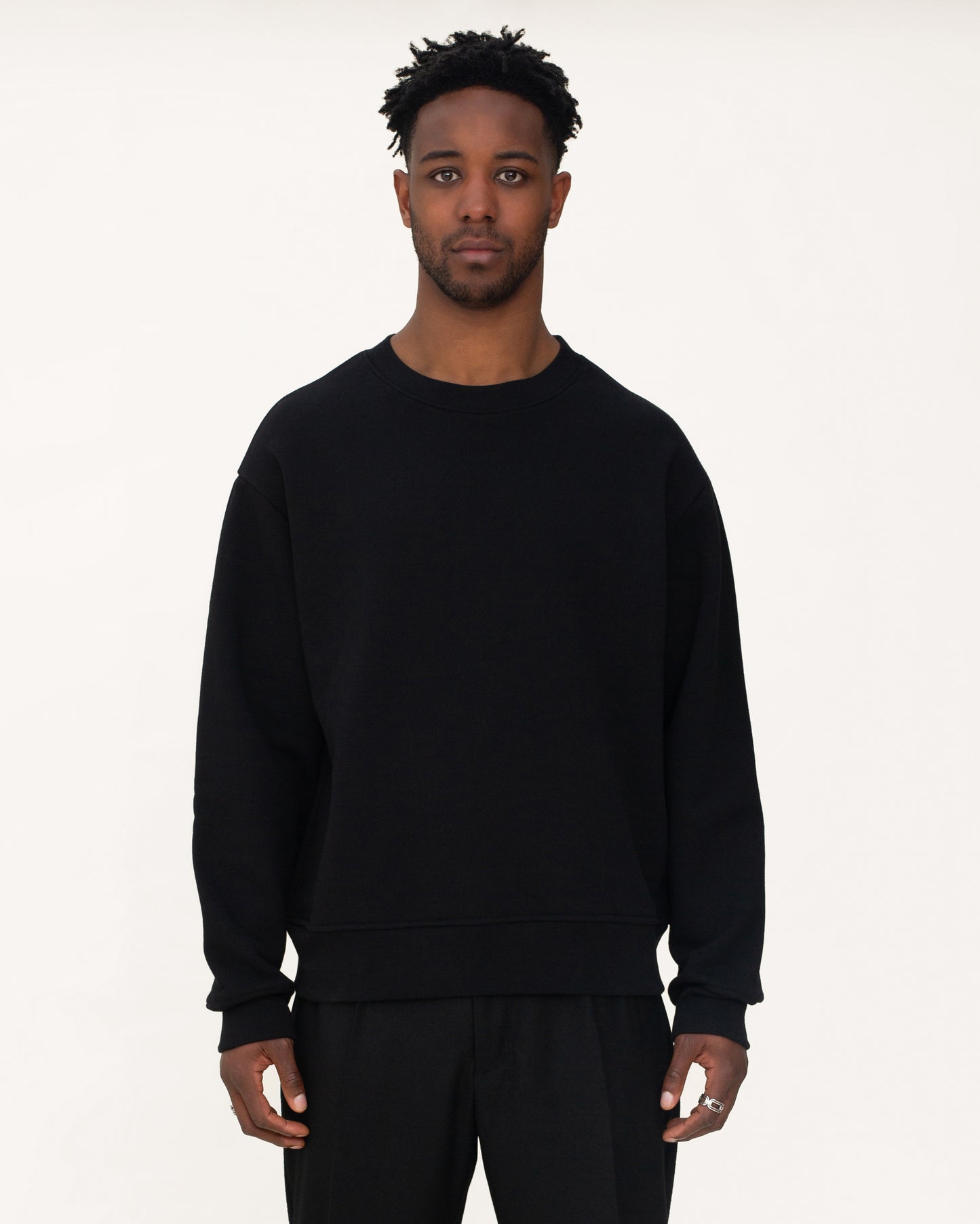 mens designer sweatshirts, mens black sweatshirt, front side