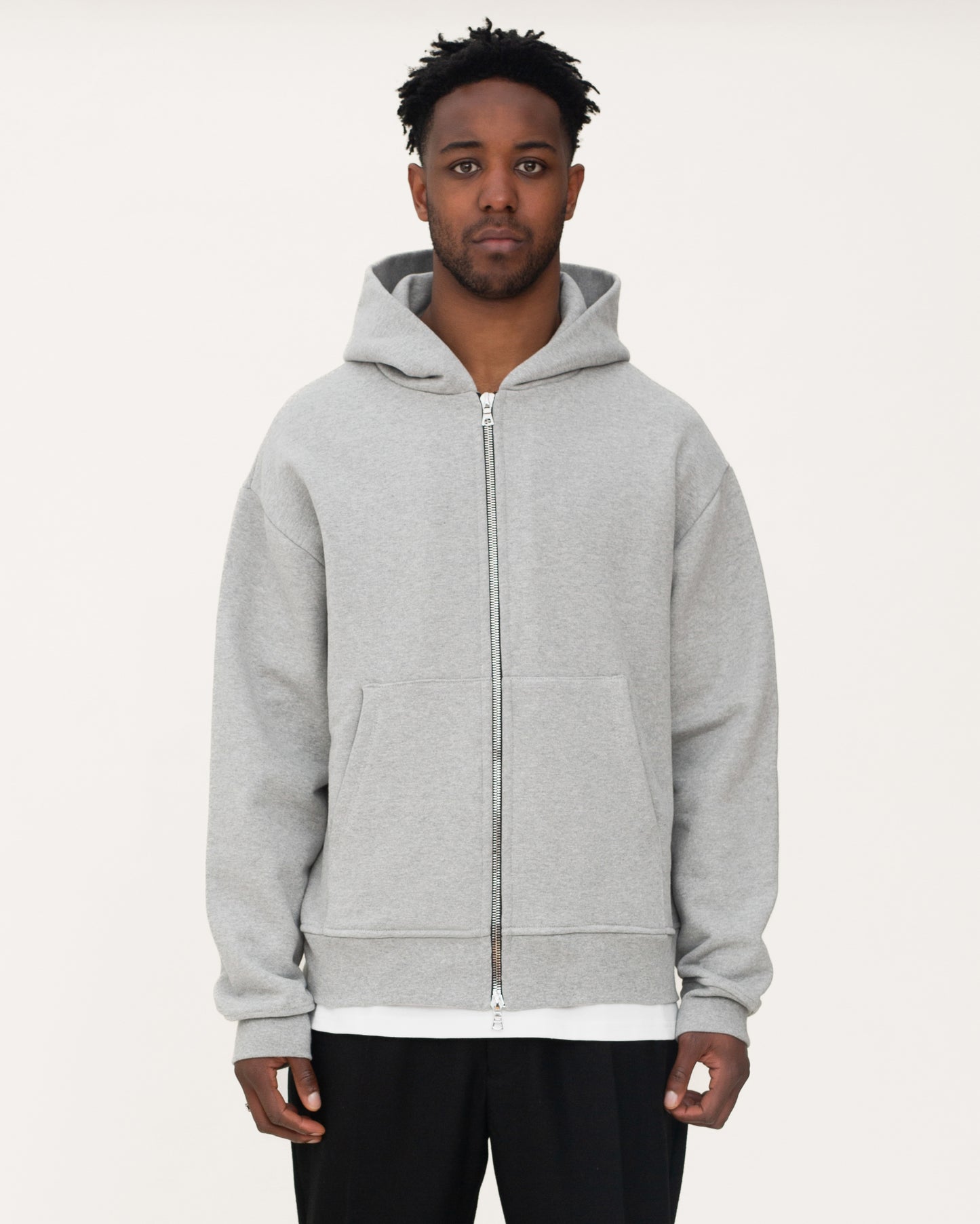 zip up hoodies, grey hoodie, mens hoodie, front side