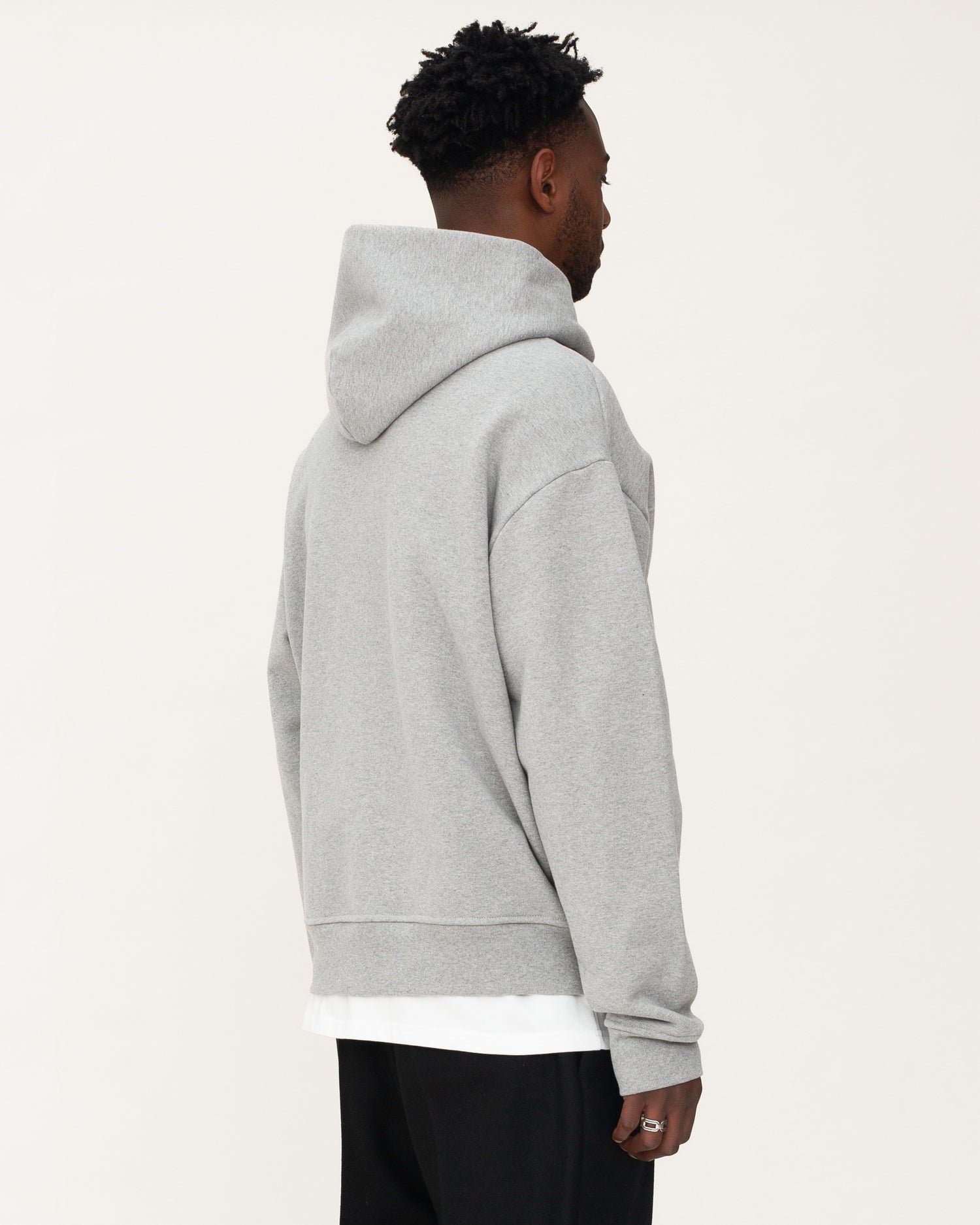 designer hoodie, grey hoodie, mens hoodie, back side