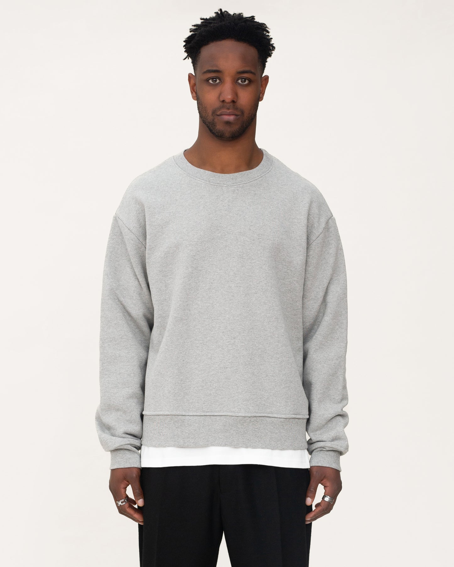 mens designer sweatshirts, mens grey sweatshirt, front side
