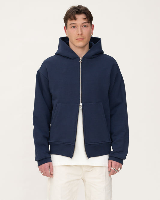 zip up hoodies, navy hoodie, mens hoodie, front side