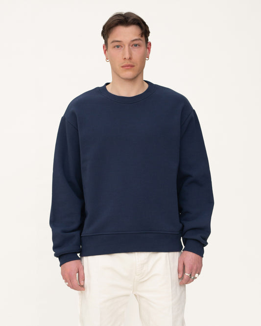 mens designer sweatshirts, mens navy sweatshirt, front side