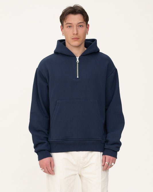 zip up hoodies, navy hoodie, mens hoodie, front side